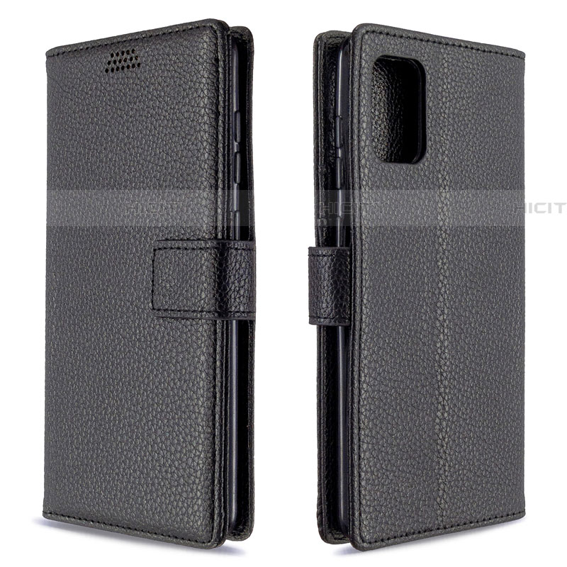 Handytasche Stand Schutzhülle Flip Leder Hülle L22 für Samsung Galaxy A71 5G Schwarz Plus