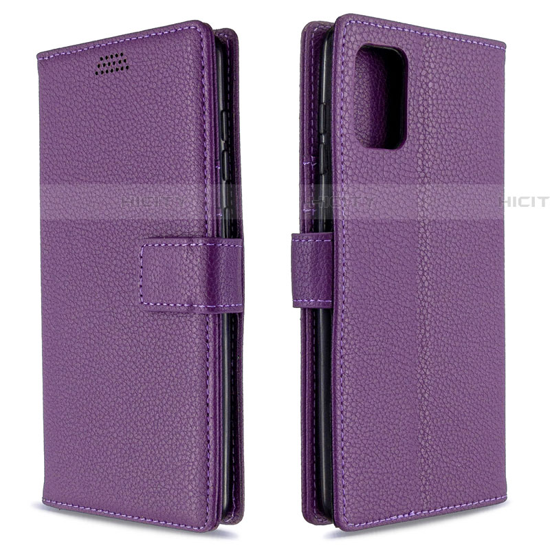 Handytasche Stand Schutzhülle Flip Leder Hülle L22 für Samsung Galaxy A71 5G Violett Plus