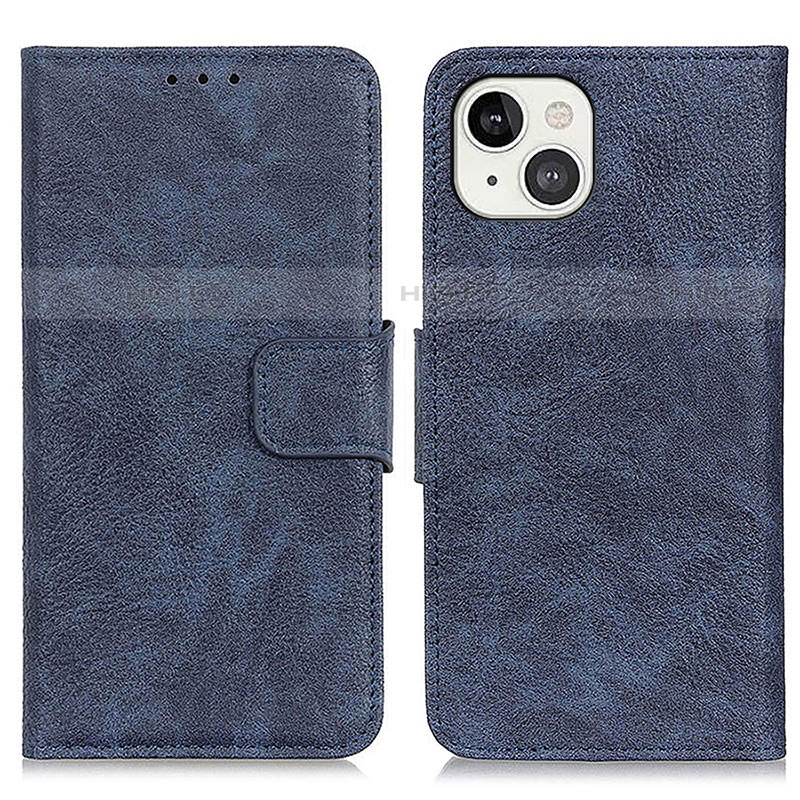 Handytasche Stand Schutzhülle Flip Leder Hülle L27 für Apple iPhone 14 Blau