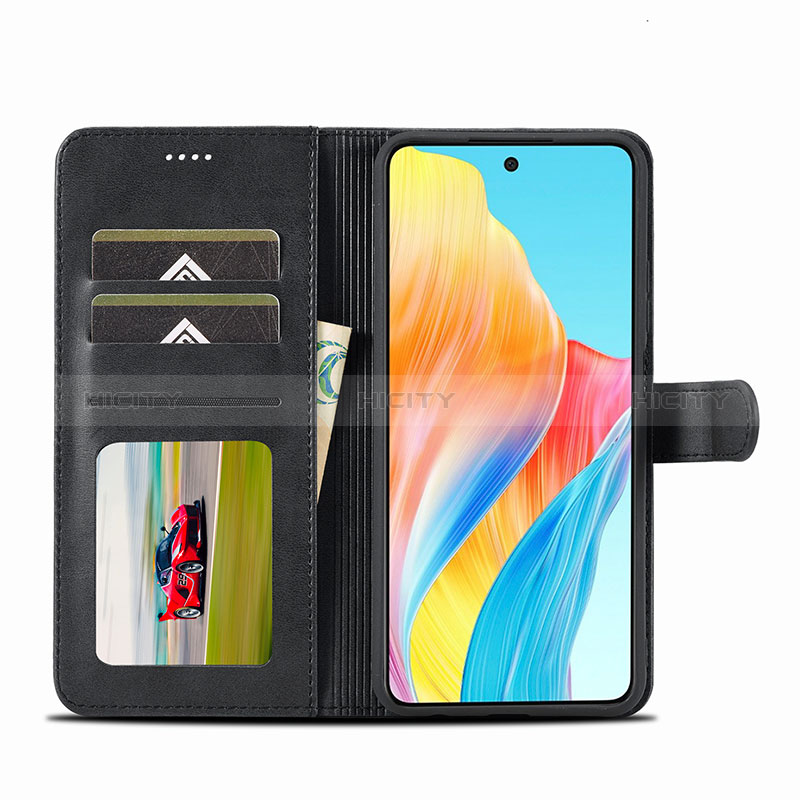 Handytasche Stand Schutzhülle Flip Leder Hülle LC1 für Oppo A18 groß