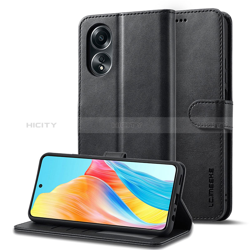 Handytasche Stand Schutzhülle Flip Leder Hülle LC1 für Oppo A18 groß