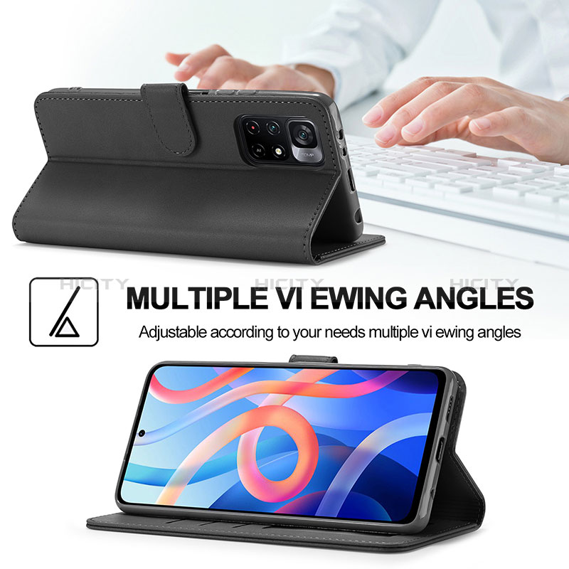 Handytasche Stand Schutzhülle Flip Leder Hülle LC1 für Xiaomi Poco M4 Pro 5G groß