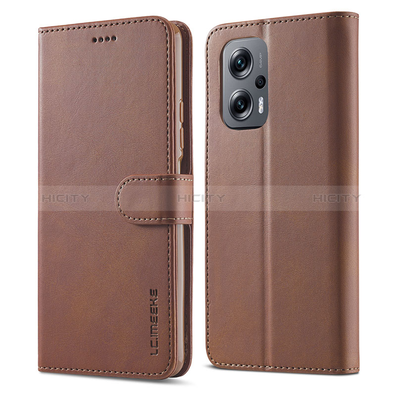 Handytasche Stand Schutzhülle Flip Leder Hülle LC1 für Xiaomi Redmi Note 11T Pro 5G Braun