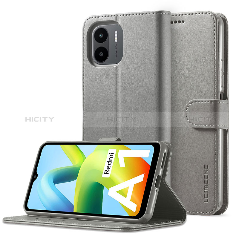 Handytasche Stand Schutzhülle Flip Leder Hülle LC2 für Xiaomi Poco C50 Grau