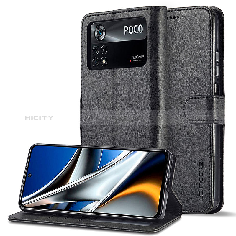 Handytasche Stand Schutzhülle Flip Leder Hülle LC2 für Xiaomi Poco M4 Pro 4G