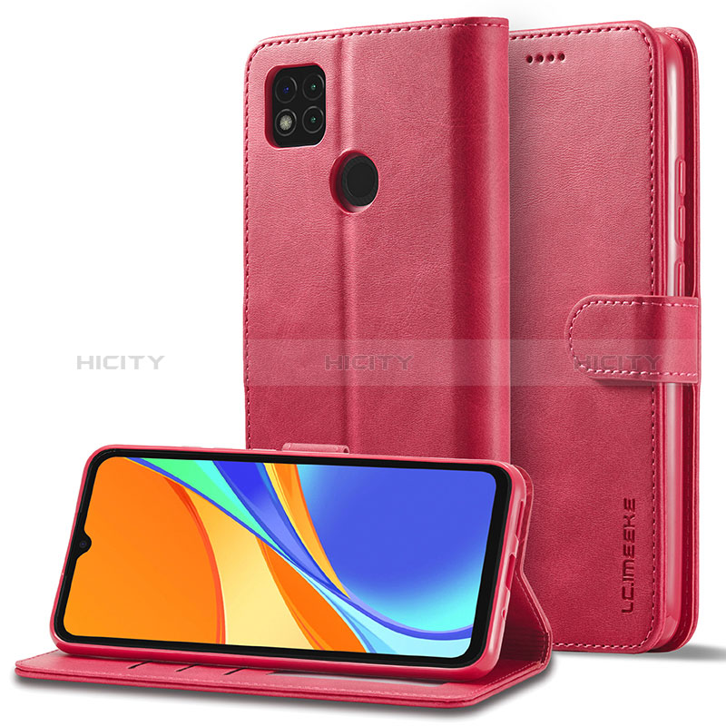 Handytasche Stand Schutzhülle Flip Leder Hülle LC2 für Xiaomi Redmi 9 Activ Pink Plus