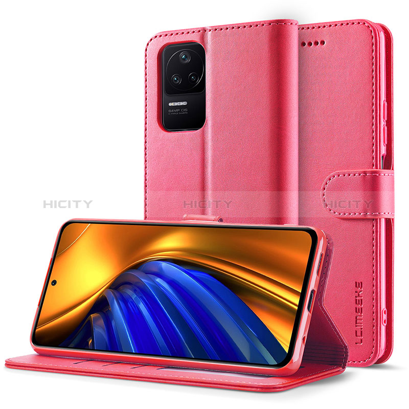 Handytasche Stand Schutzhülle Flip Leder Hülle LC2 für Xiaomi Redmi K40S 5G Pink Plus