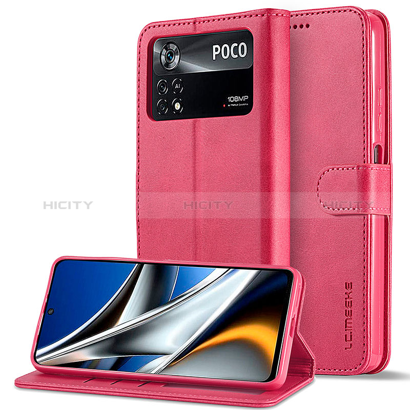 Handytasche Stand Schutzhülle Flip Leder Hülle LC2 für Xiaomi Redmi Note 11E Pro 5G Pink