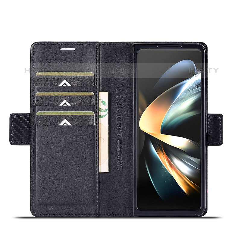 Handytasche Stand Schutzhülle Flip Leder Hülle LC4 für Samsung Galaxy Z Fold5 5G