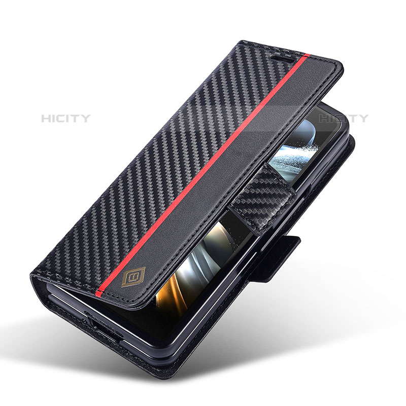 Handytasche Stand Schutzhülle Flip Leder Hülle LC4 für Samsung Galaxy Z Fold5 5G