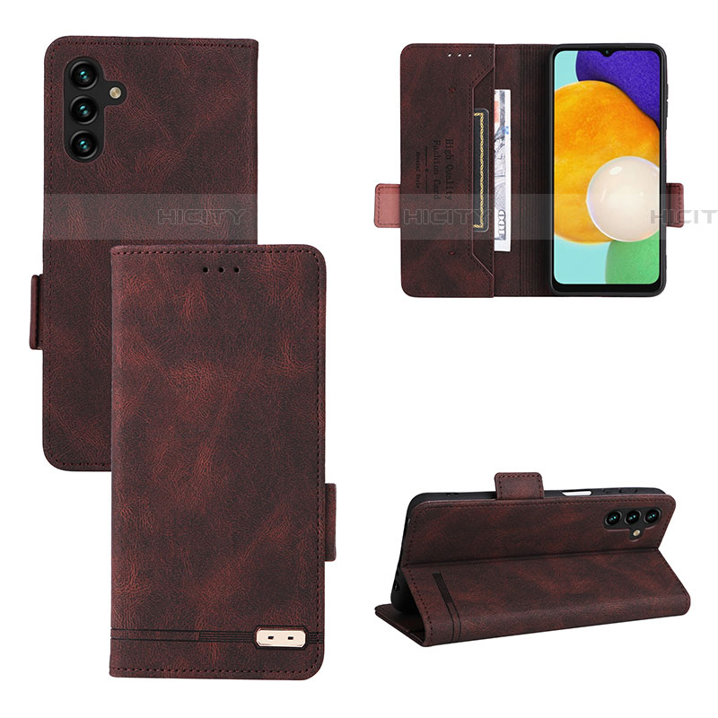 Handytasche Stand Schutzhülle Flip Leder Hülle LZ3 für Samsung Galaxy A04s Braun Plus