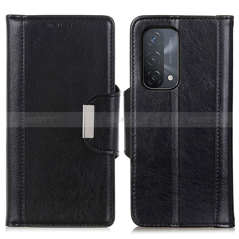 Handytasche Stand Schutzhülle Flip Leder Hülle M01L für Oppo A74 5G Schwarz