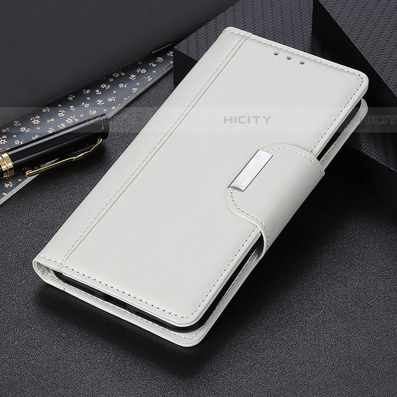 Handytasche Stand Schutzhülle Flip Leder Hülle M01L für Samsung Galaxy A52 4G Weiß Plus