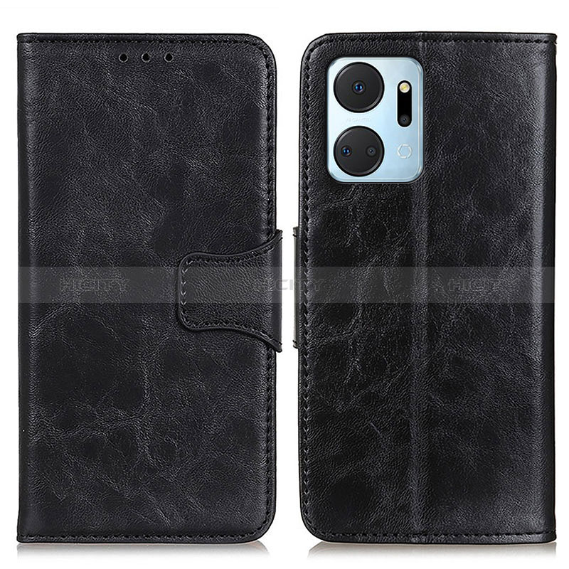 Handytasche Stand Schutzhülle Flip Leder Hülle M02L für Huawei Honor X7a Schwarz Plus