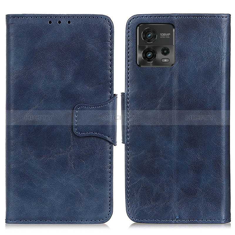 Handytasche Stand Schutzhülle Flip Leder Hülle M02L für Motorola Moto G72 Blau Plus