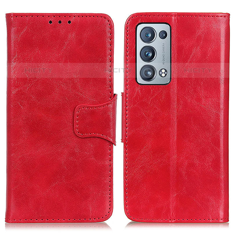 Handytasche Stand Schutzhülle Flip Leder Hülle M02L für Oppo Reno6 Pro+ Plus 5G Rot