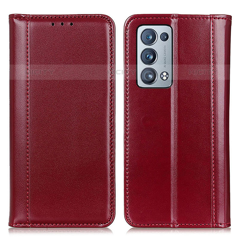 Handytasche Stand Schutzhülle Flip Leder Hülle M05L für Oppo Reno6 Pro+ Plus 5G Rot