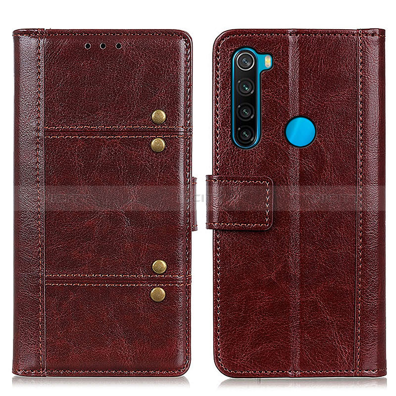 Handytasche Stand Schutzhülle Flip Leder Hülle M06L für Xiaomi Redmi Note 8 (2021) Braun Plus