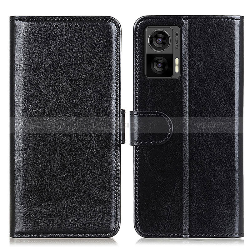 Handytasche Stand Schutzhülle Flip Leder Hülle M07L für Motorola Moto Edge 30 Lite 5G Schwarz Plus