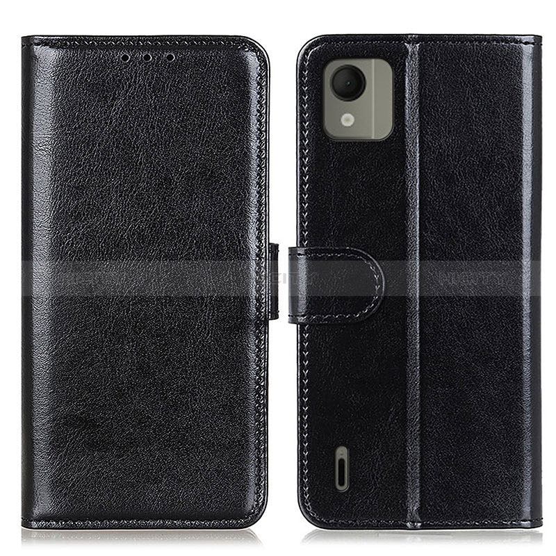 Handytasche Stand Schutzhülle Flip Leder Hülle M07L für Nokia C110 Schwarz Plus