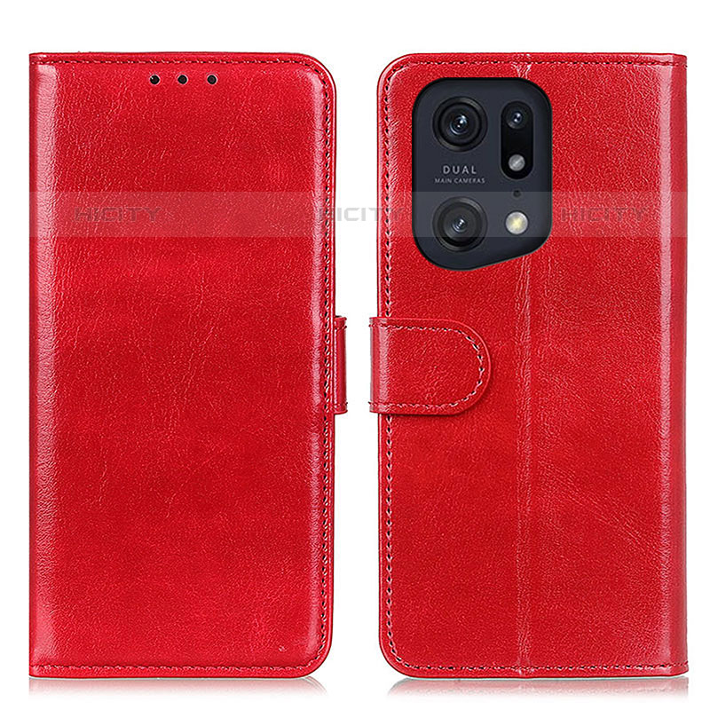 Handytasche Stand Schutzhülle Flip Leder Hülle M07L für Oppo Find X5 Pro 5G Rot Plus