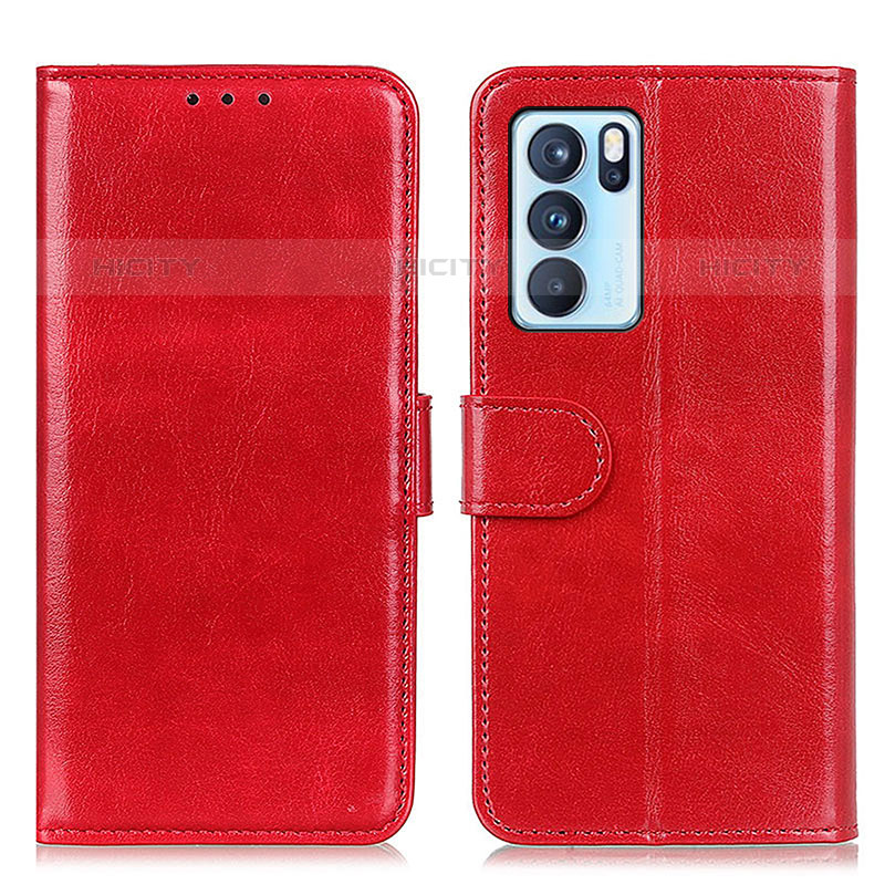 Handytasche Stand Schutzhülle Flip Leder Hülle M07L für Oppo Reno6 Pro 5G India Rot Plus