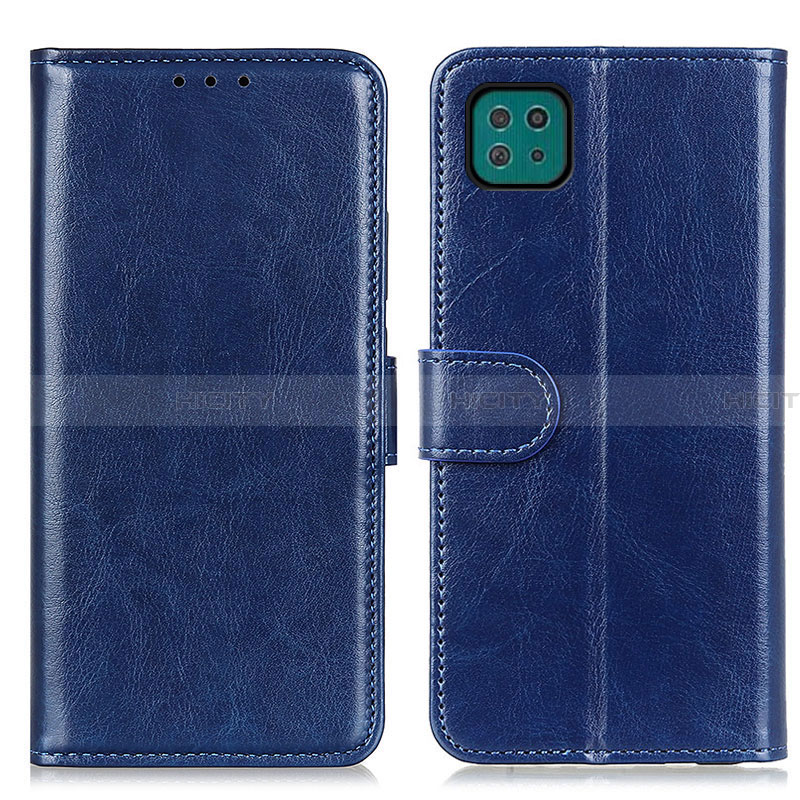 Handytasche Stand Schutzhülle Flip Leder Hülle M07L für Samsung Galaxy A22 5G Blau Plus