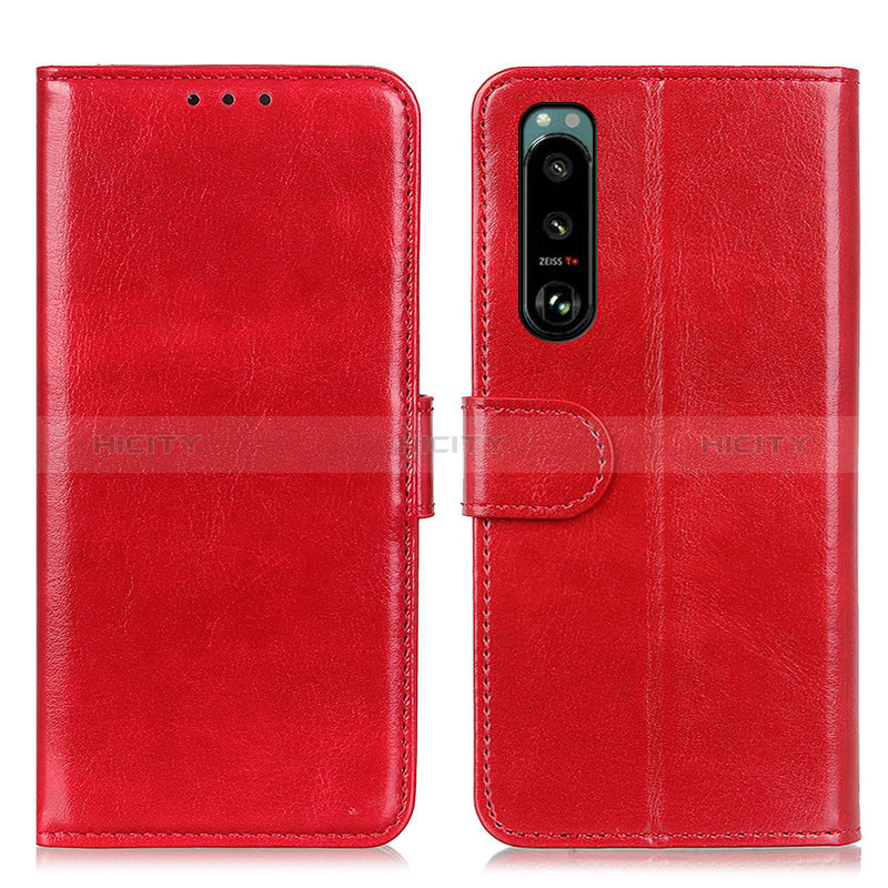 Handytasche Stand Schutzhülle Flip Leder Hülle M07L für Sony Xperia 5 III Rot Plus