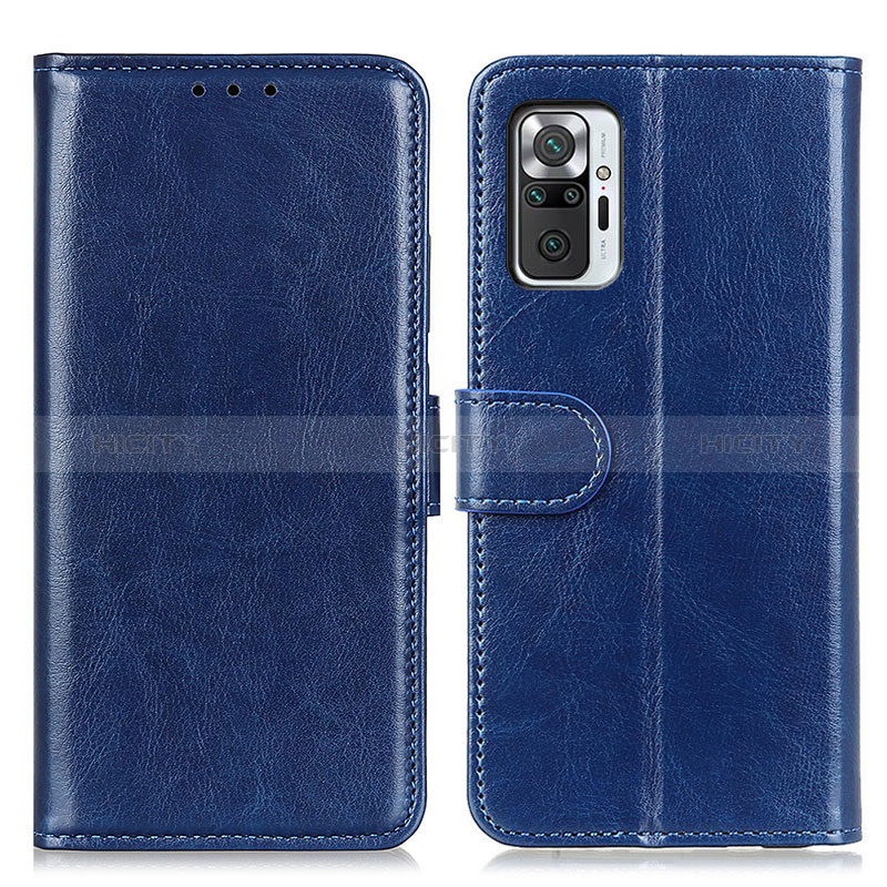 Handytasche Stand Schutzhülle Flip Leder Hülle M07L für Xiaomi Redmi Note 10 Pro 4G Blau Plus