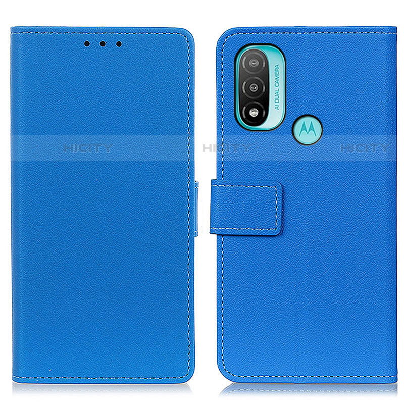 Handytasche Stand Schutzhülle Flip Leder Hülle M08L für Motorola Moto E20 Blau Plus