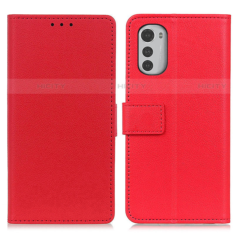 Handytasche Stand Schutzhülle Flip Leder Hülle M08L für Motorola Moto E32 Rot Plus