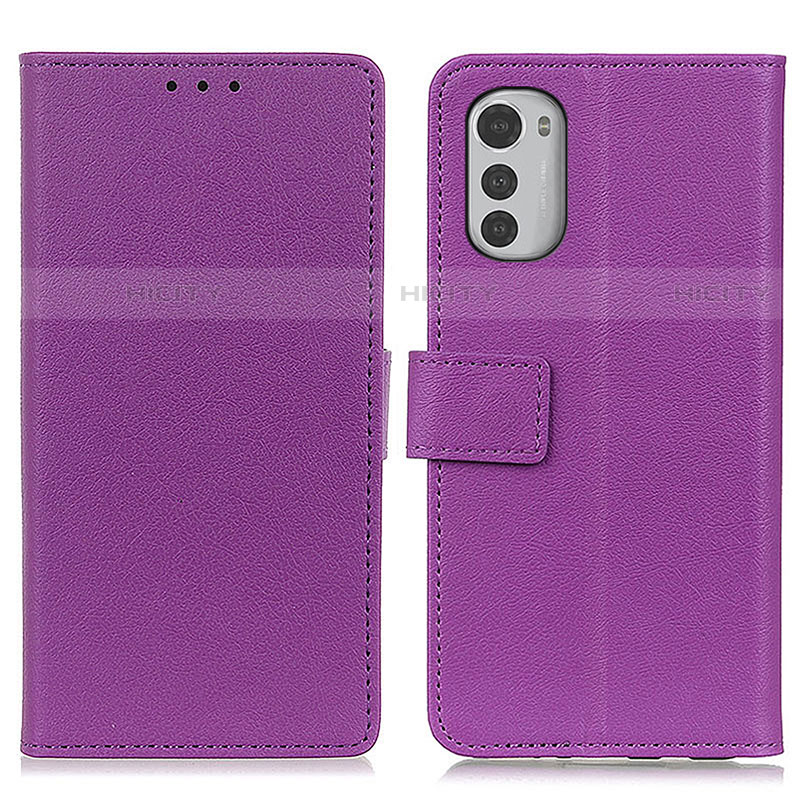 Handytasche Stand Schutzhülle Flip Leder Hülle M08L für Motorola Moto E32 Violett Plus