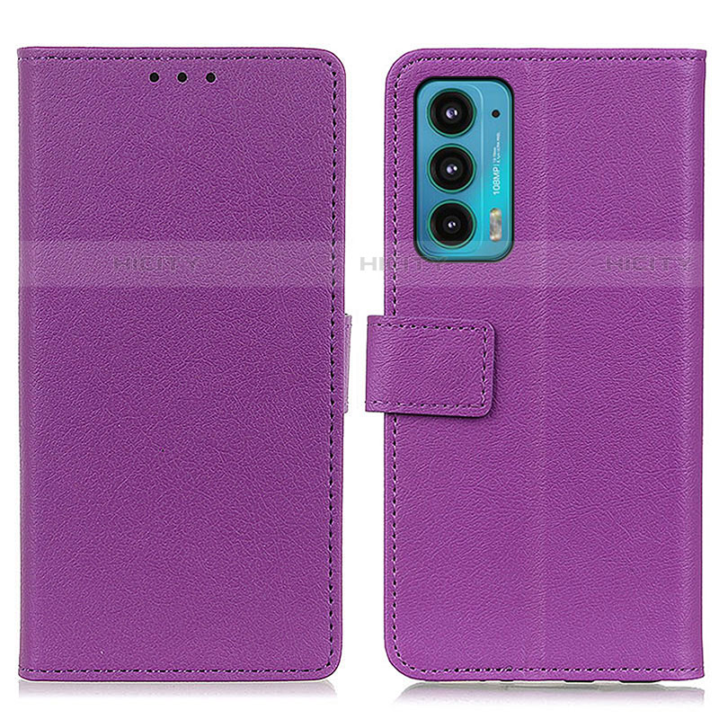 Handytasche Stand Schutzhülle Flip Leder Hülle M08L für Motorola Moto Edge 20 5G Violett Plus