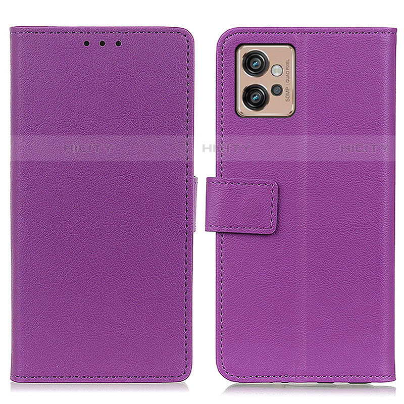 Handytasche Stand Schutzhülle Flip Leder Hülle M08L für Motorola Moto G32 Violett