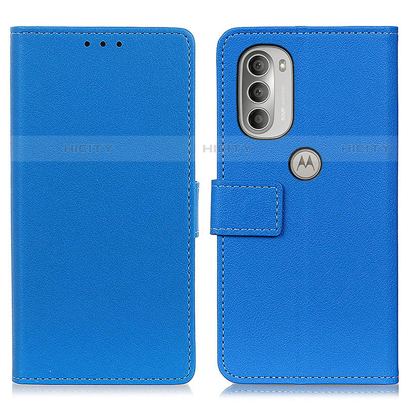 Handytasche Stand Schutzhülle Flip Leder Hülle M08L für Motorola Moto G51 5G Blau