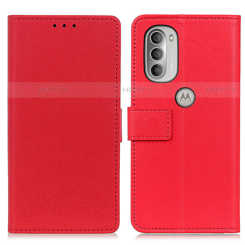 Handytasche Stand Schutzhülle Flip Leder Hülle M08L für Motorola Moto G51 5G Rot