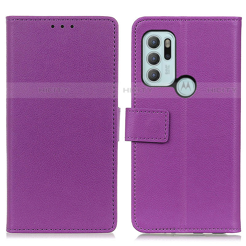 Handytasche Stand Schutzhülle Flip Leder Hülle M08L für Motorola Moto G60s Violett Plus