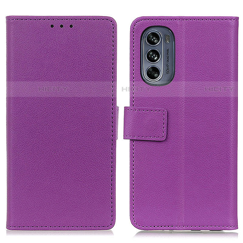 Handytasche Stand Schutzhülle Flip Leder Hülle M08L für Motorola Moto G62 5G Violett