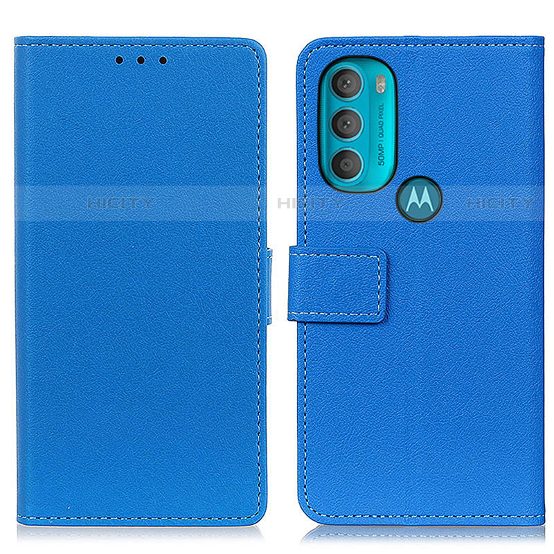 Handytasche Stand Schutzhülle Flip Leder Hülle M08L für Motorola Moto G71 5G Blau