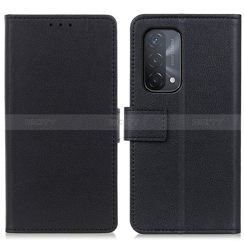 Handytasche Stand Schutzhülle Flip Leder Hülle M08L für Oppo A54 5G Schwarz Plus