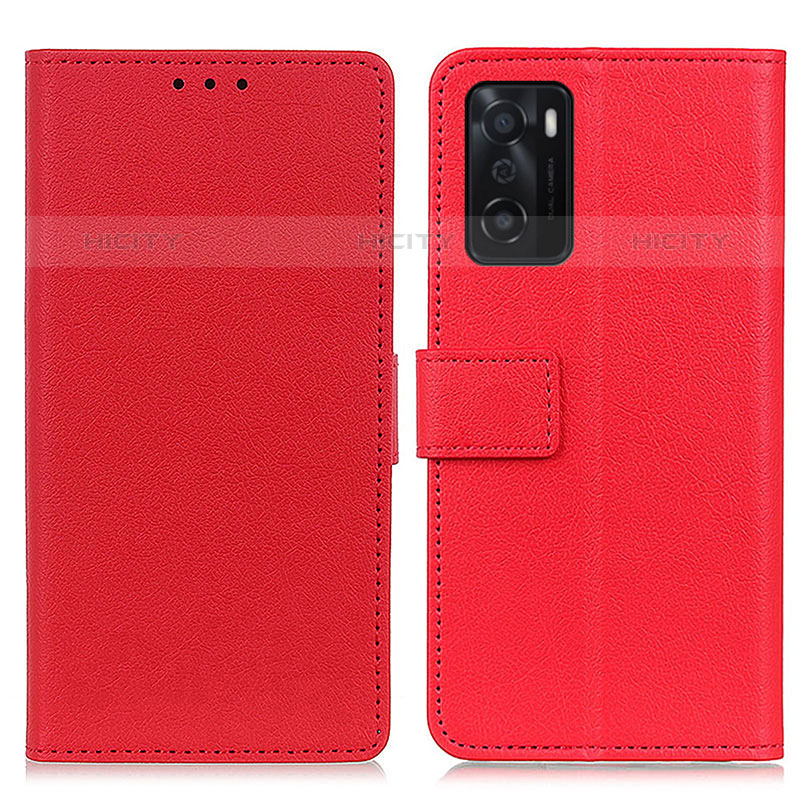 Handytasche Stand Schutzhülle Flip Leder Hülle M08L für Oppo A55S 5G Rot Plus