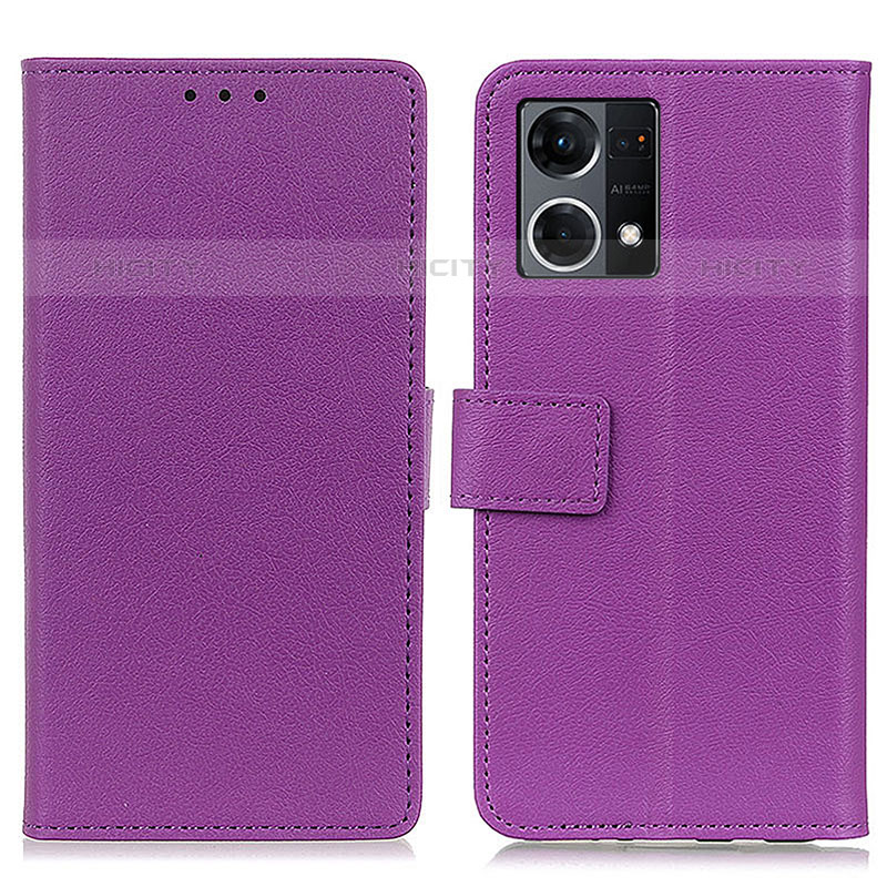 Handytasche Stand Schutzhülle Flip Leder Hülle M08L für Oppo F21 Pro 4G Violett Plus