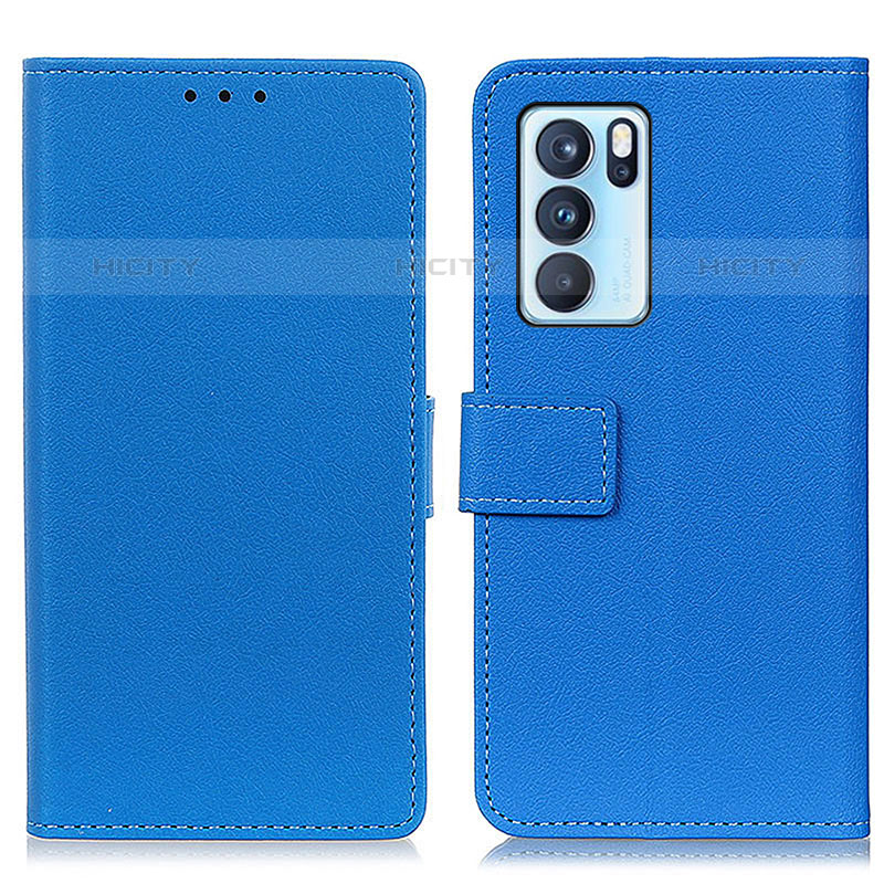 Handytasche Stand Schutzhülle Flip Leder Hülle M08L für Oppo Reno6 Pro 5G India Blau Plus