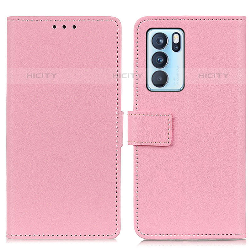 Handytasche Stand Schutzhülle Flip Leder Hülle M08L für Oppo Reno6 Pro 5G India Rosa Plus