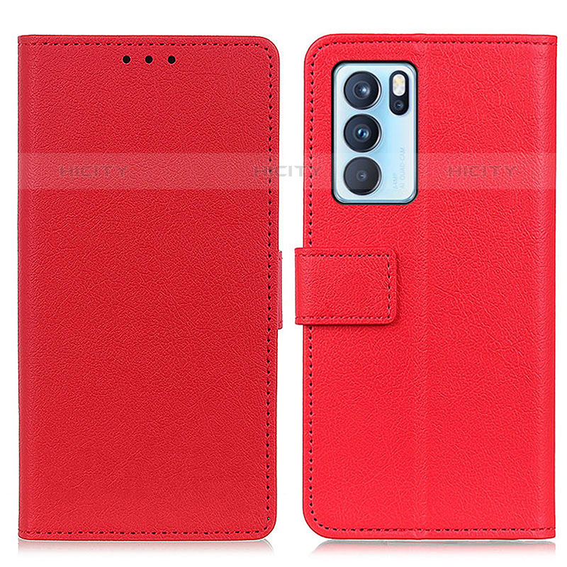 Handytasche Stand Schutzhülle Flip Leder Hülle M08L für Oppo Reno6 Pro 5G India Rot Plus