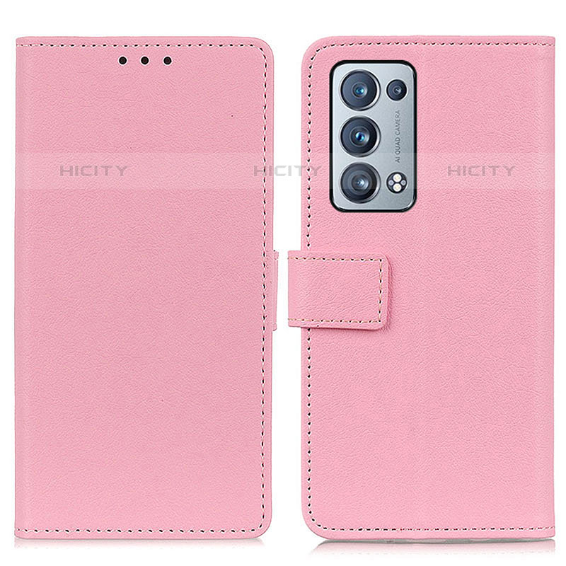 Handytasche Stand Schutzhülle Flip Leder Hülle M08L für Oppo Reno6 Pro 5G Rosa