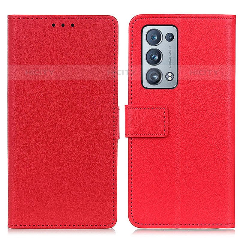 Handytasche Stand Schutzhülle Flip Leder Hülle M08L für Oppo Reno6 Pro 5G Rot Plus