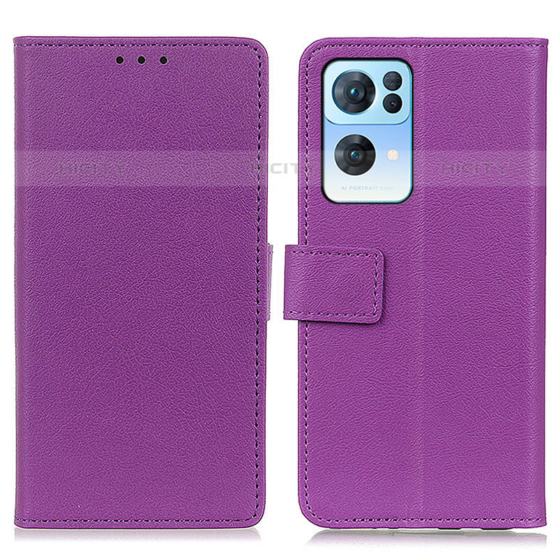 Handytasche Stand Schutzhülle Flip Leder Hülle M08L für Oppo Reno7 Pro 5G Violett Plus