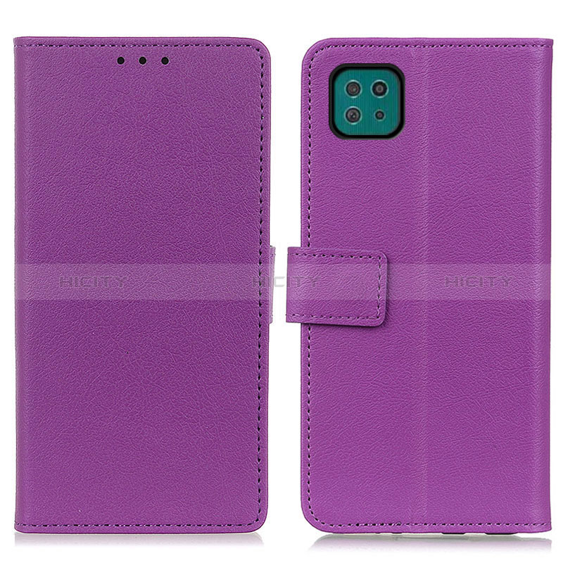 Handytasche Stand Schutzhülle Flip Leder Hülle M08L für Samsung Galaxy A22s 5G Violett Plus