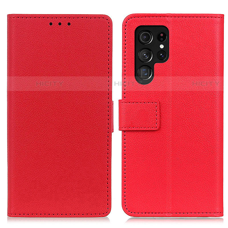 Handytasche Stand Schutzhülle Flip Leder Hülle M08L für Samsung Galaxy S22 Ultra 5G Rot Plus